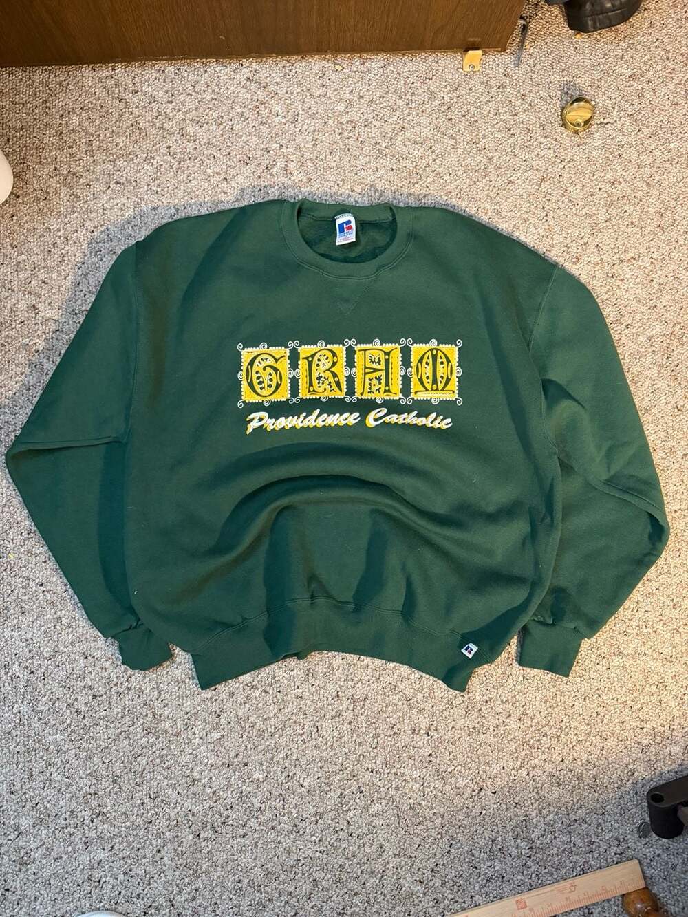 Russell Athletic Providence Catholic Crewneck Sweatshirt Green XL